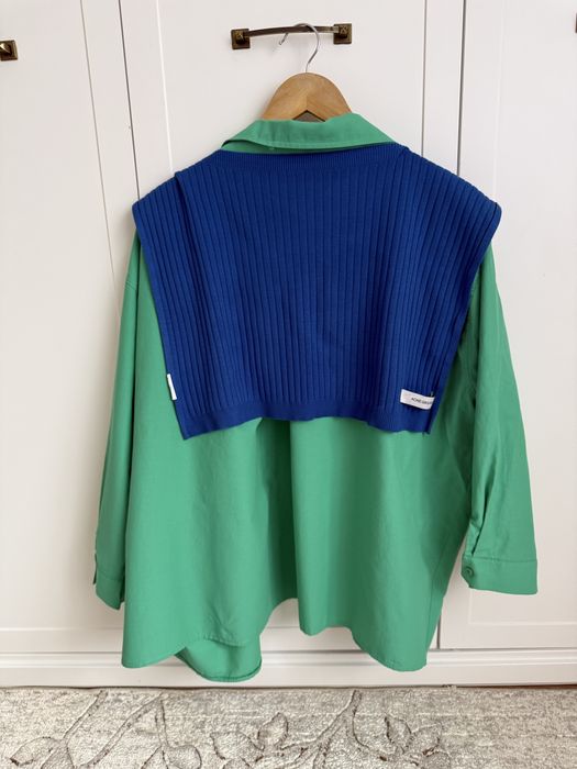 Рубашка оверсайз с накидкой