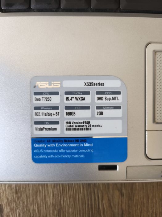 Laptop Asus X53S / F3SR pentru piese – Ecran și baterie bune (Defect)