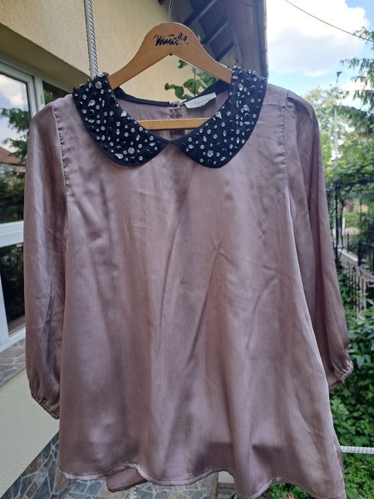 Superbă cămașă damă satencu guler decorativ, Elegante (44/46)