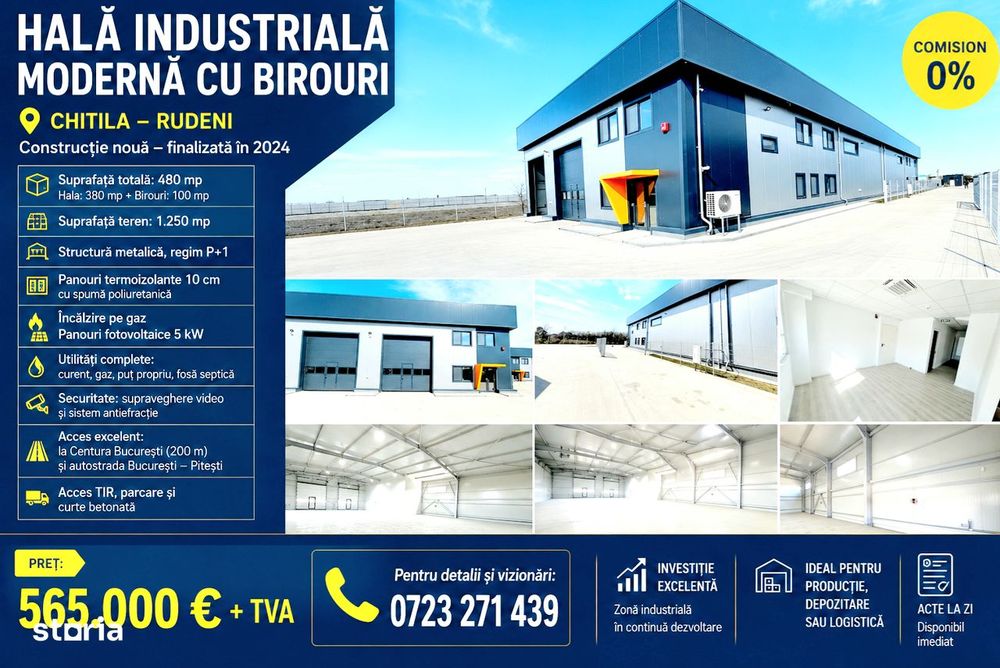 Hală Industrială Modernă Cu Birouri –Chitila–Rudeni | Construcție 2024