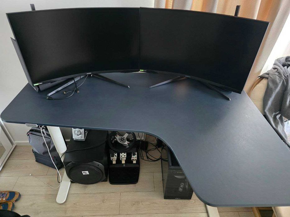 KIT Birou reglabil electric IKEA BEKANT + monitor Lenovo L27i