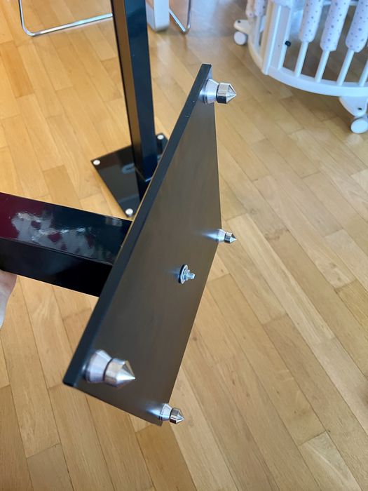 Standuri boxe Hi-Fi 73 cm – pereche, sticlă și metal, cablu ascuns