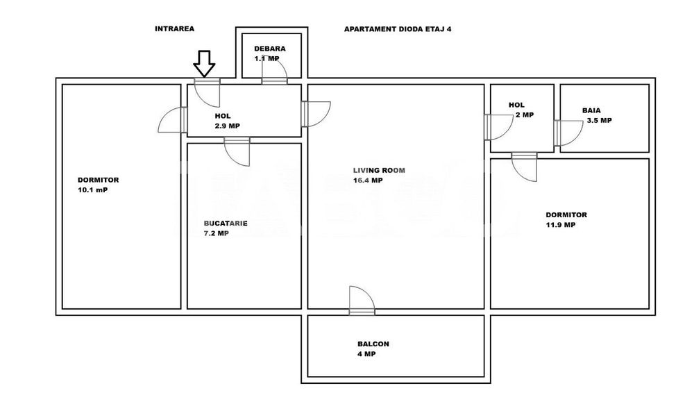 Zona Dioda/ANAF/Finante Apartament cu 3 camere si balcon — fotografia 3