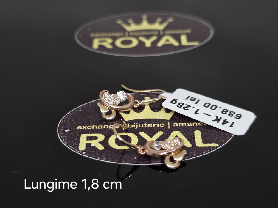 Bijuteria Royal: Cercei aur 14k/1.28 gr