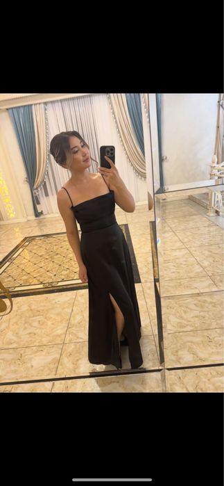 Oт Lichi платье черное атлас…..