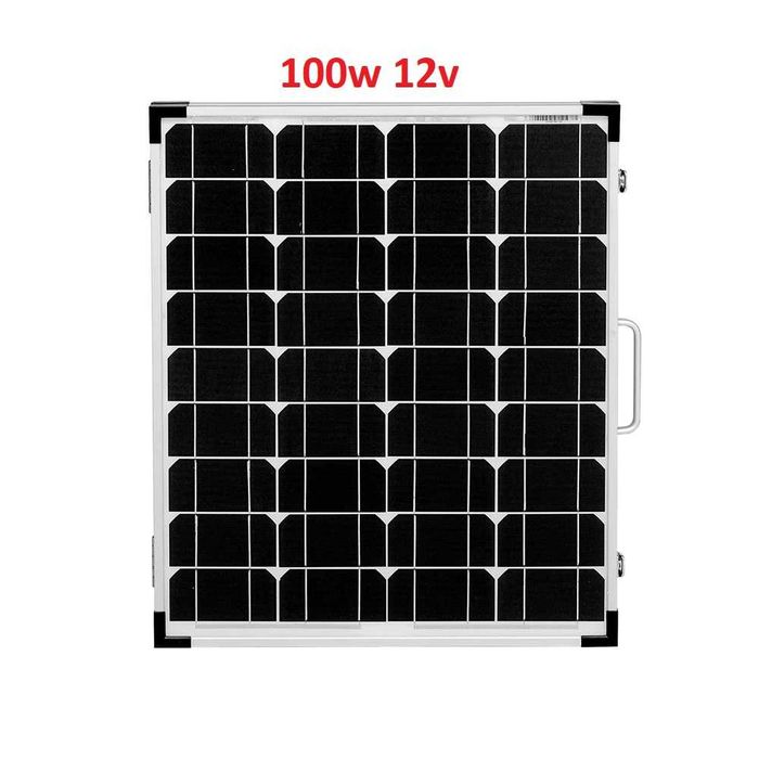 Соларен куфар 100w 12v  ТВЪРД панел + чанта фотоволтаичен сгъваем