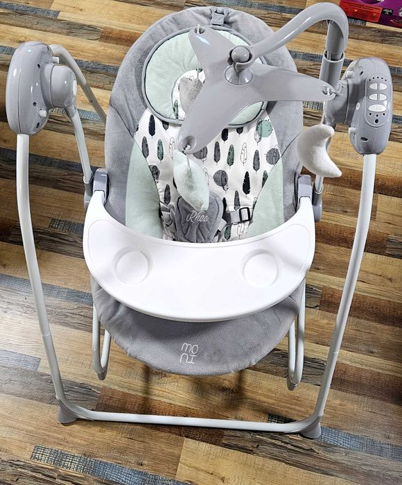 МОНИ Електрическа люлка - шезлонг 2в1 RHEA СИВ