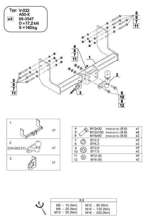 Carlig Remorcare Sprinter Crafter 2006 - 2017 Pentru Bară Spate Simplă