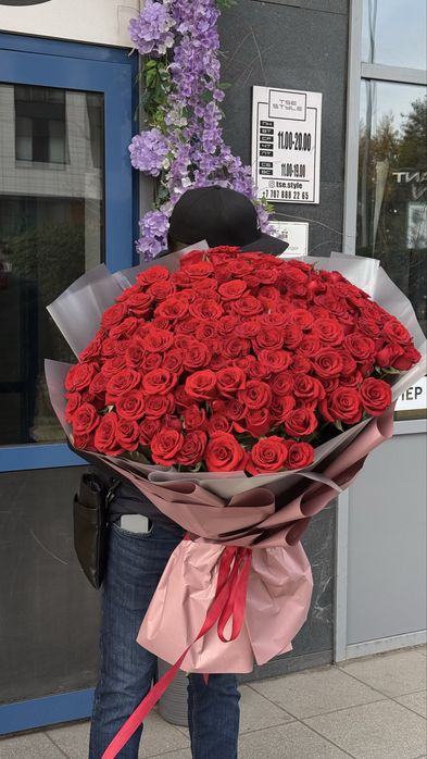101 красная роза