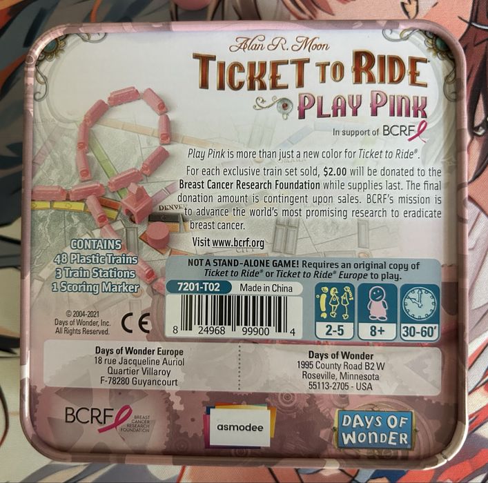 Extensie Ticket to Ride - Play Pink  (Days of Wonder), complet, ca nou
