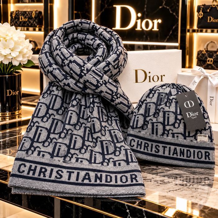 Зимни комплекти шапка и шал унисекс – Dior, Louis Vuitton, Balenciaga, Chanel