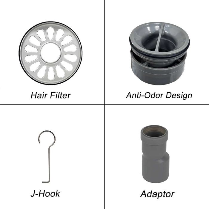 15см Квадратен подов сифон за плочка - черен / инокс / златен