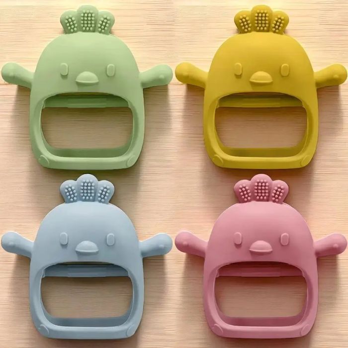 Силиконова бебешка гризалка при никнете на зъбки, тип ръкавица