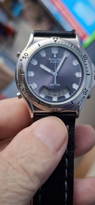 ACURIST ceas de mînă bărbătesc cu baterie și curea din piele.