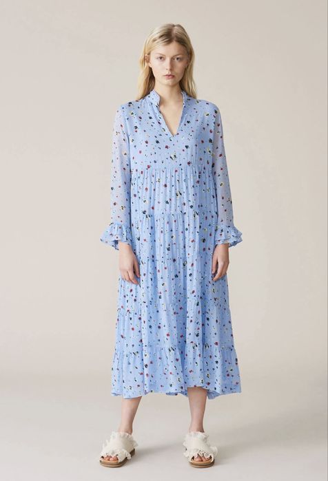 GANNI миди рокля в свеж принт