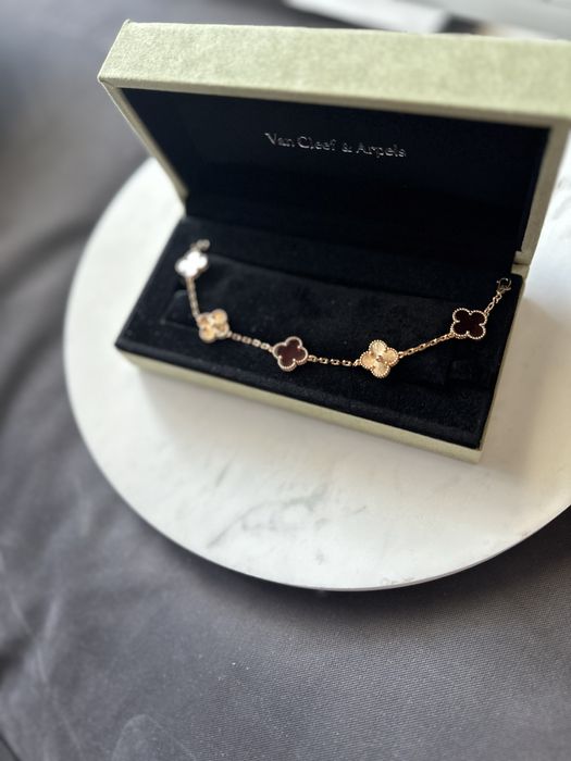 Van Cleef & Arpels Vintage Alhambra bracelet,5 motifs гривна rose gold