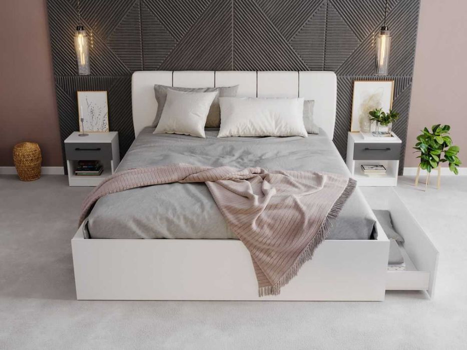 Set Mobila Dormitor Avangard C11 tapitat - Transport Gratuit