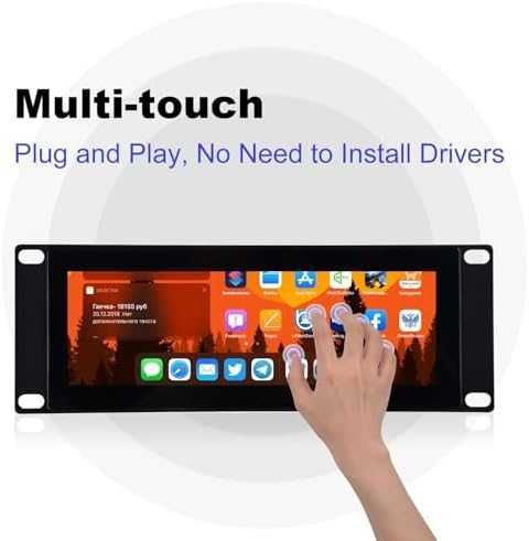 GeeekPi 7.84" 2U Rack LCD Touch 1280x400