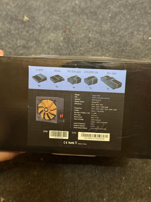 sursa PC njoy legion600w 80+ semimodulara cutie completa
