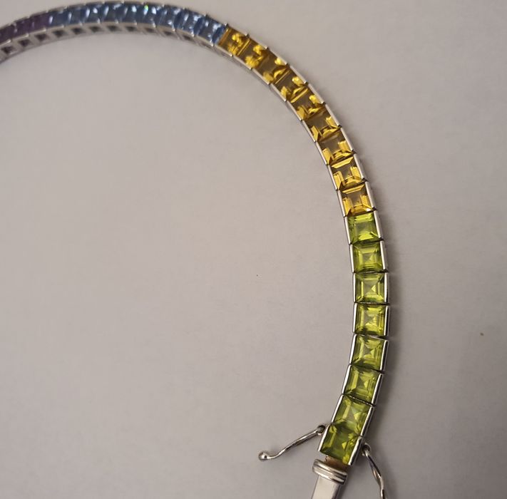 splendida bratara tennis aur 14k cu mix de pietre naturale