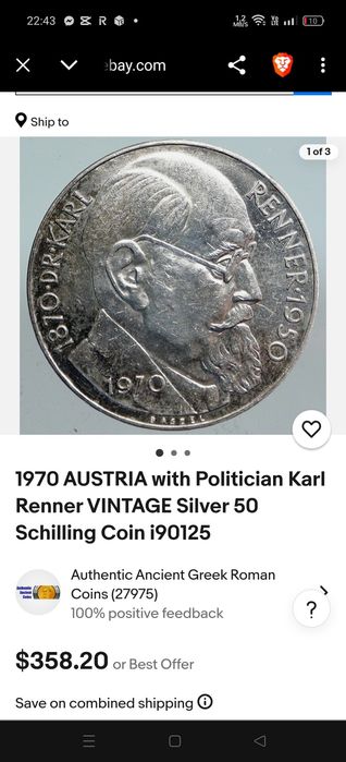 Moneda argint austria stare perfecta