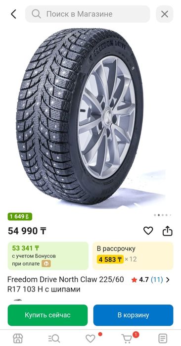 Шины зимние, шипованные