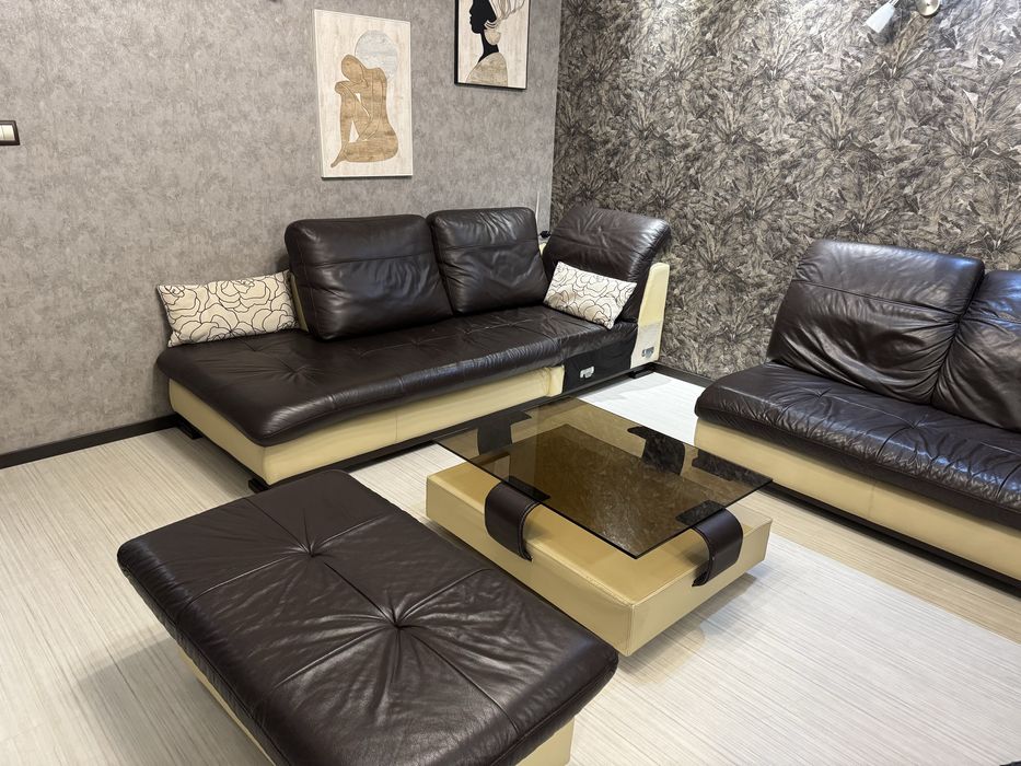 Ъглов диван от естествена кожа