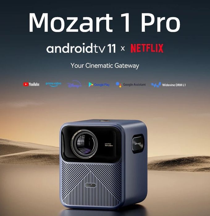 Proiector smart r Wanbo Mozart 1 Pro Android TV Netflix YouTube