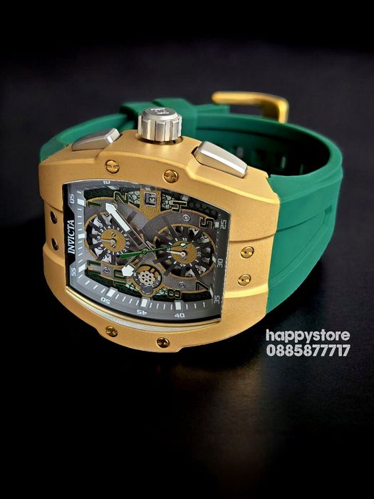 INVICTA Racing Strada Gold/Green 47 mm, Инвикта нов ръчен часовник