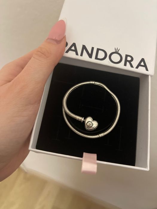 Сребърна гривна пандора 19см.