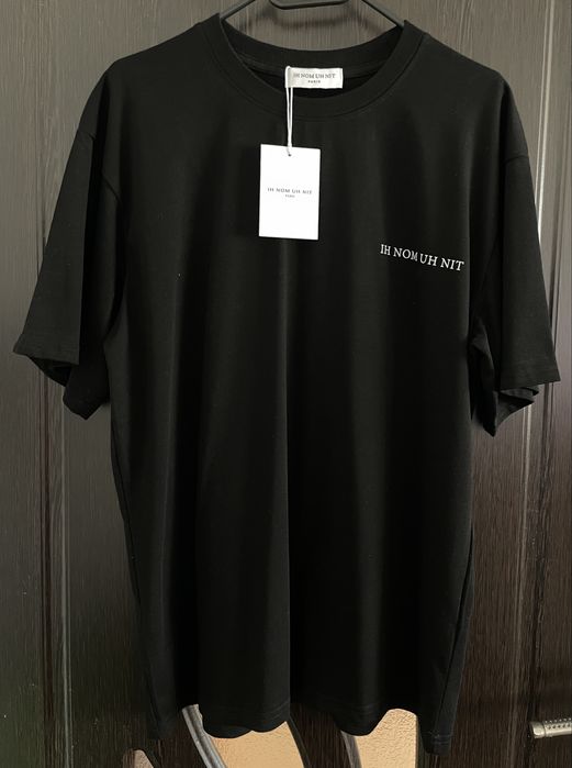 !Reducere! Tricou ih nom uh nit negru din bumbac de barbati/femeii