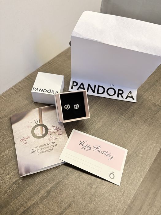 Pandora Обеци Безкрайна любов-сребро 925 (чисто нови)