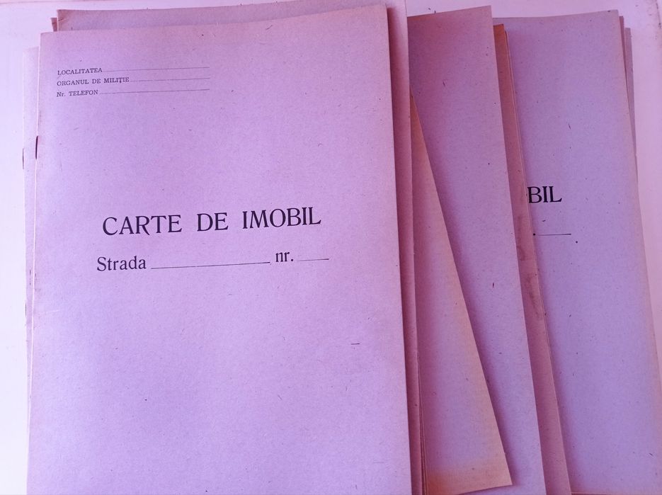Carte de imobil din arhiva miliției R.S.R, document necompletat.