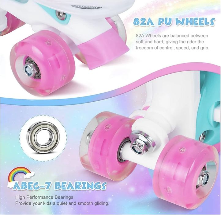 Role copii Shiny cu 4 roti cu lumini