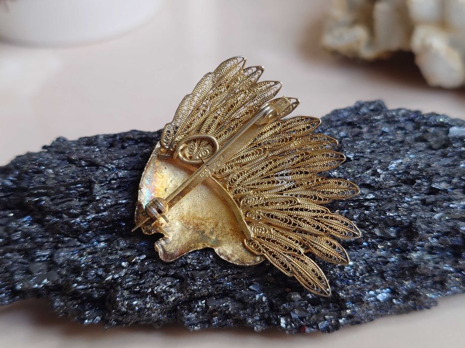 Pandantiv si brosa din argint filigran Indian