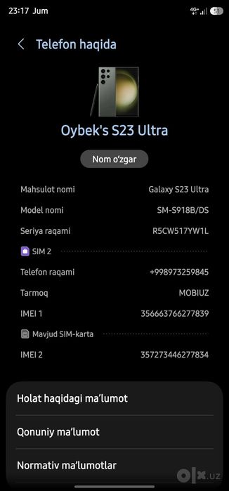 S23 Ultra vetnam 2 sim srochna