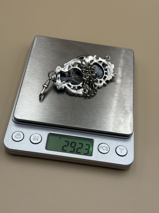 Lant ceas de buzunar din argint chatelaine