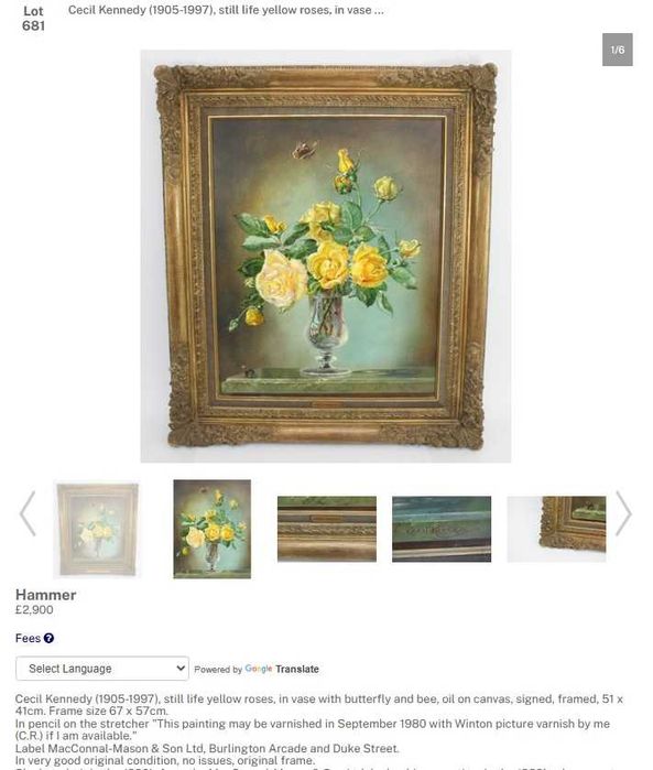 Картина с жълти рози - маслени бои