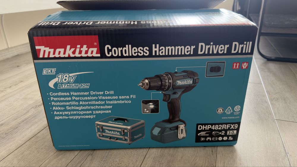 Makita DHP482RFX9 – Акумулаторен ударен винтоверт/бормашина