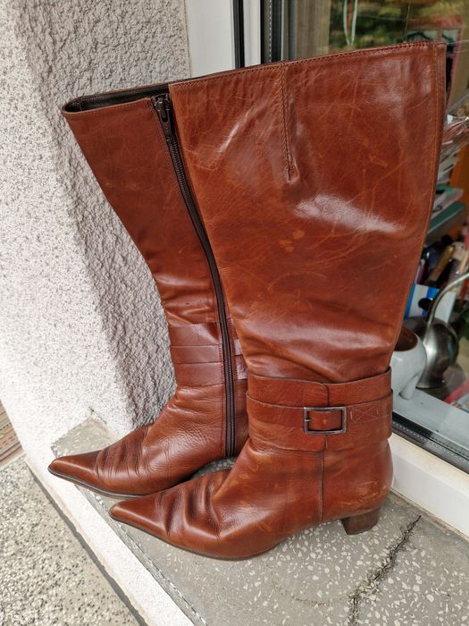 Зимни кожени ботуши