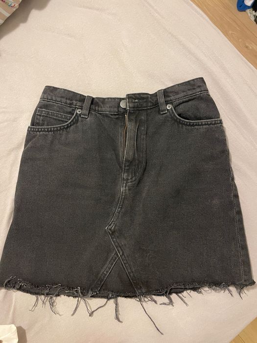 Дънкова черна стилна пола