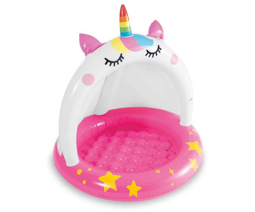 Детски надуваем басейн със сенник INTEX, коте еднорог