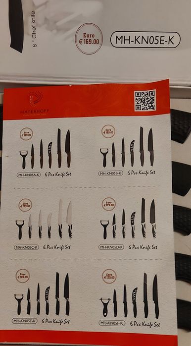 Set 5 Cutite + 1 Decojitor Ceramice - antibactriene MAYERHOFF