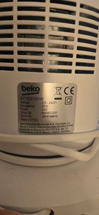 Ventilator BEKO Alb