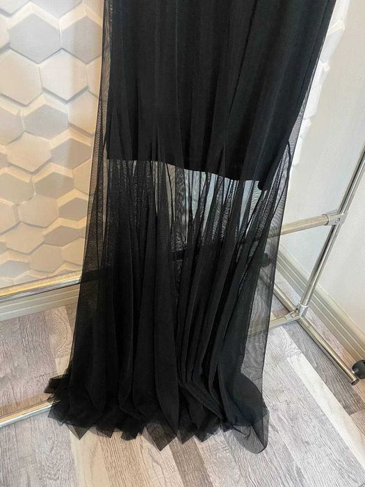 Гипюровое черное вечерние платье, размер S