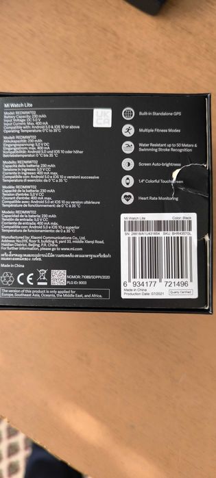 Часовник Smartwatch Xiaomi Mi Watch LITE, Blac