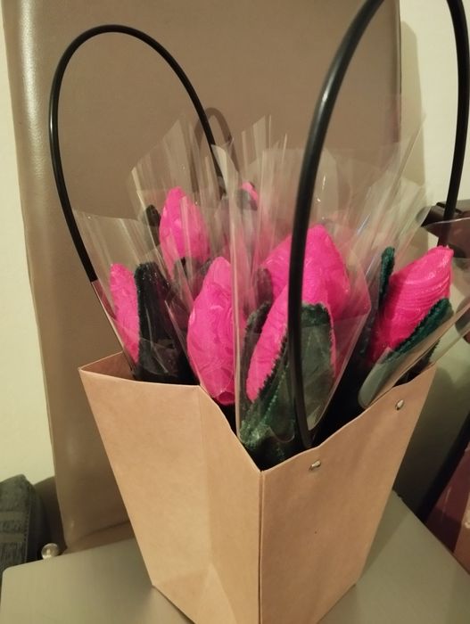 Тюльпаны из ткани