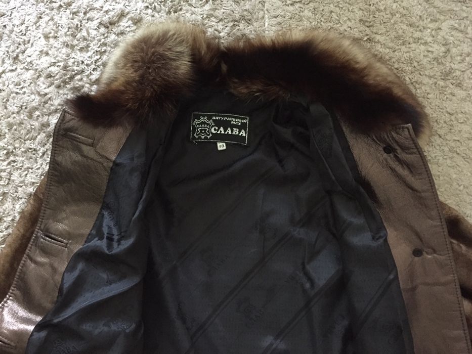 Шуба мутон песец