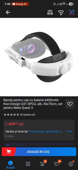 Ochelari VR Meta Quest 3 512gb + strap kiwi