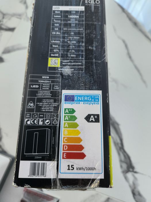 Eglo - LED Димируем екстериорен аплик TORAZZA-C LED/14W/230V IP44